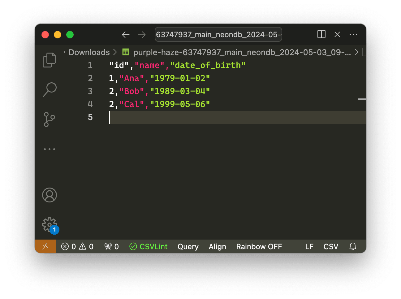Export to csv